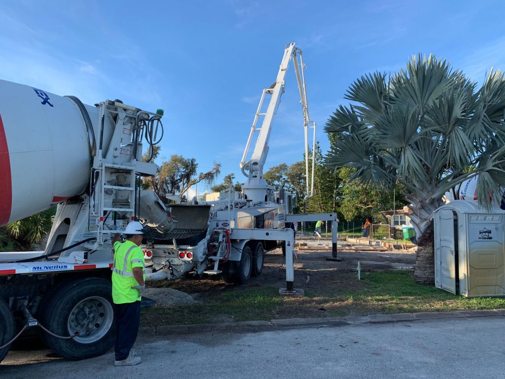 Pouring Concrete Slab in Brevard County Florida
