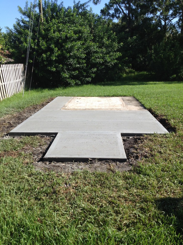 A finished concrete slab.