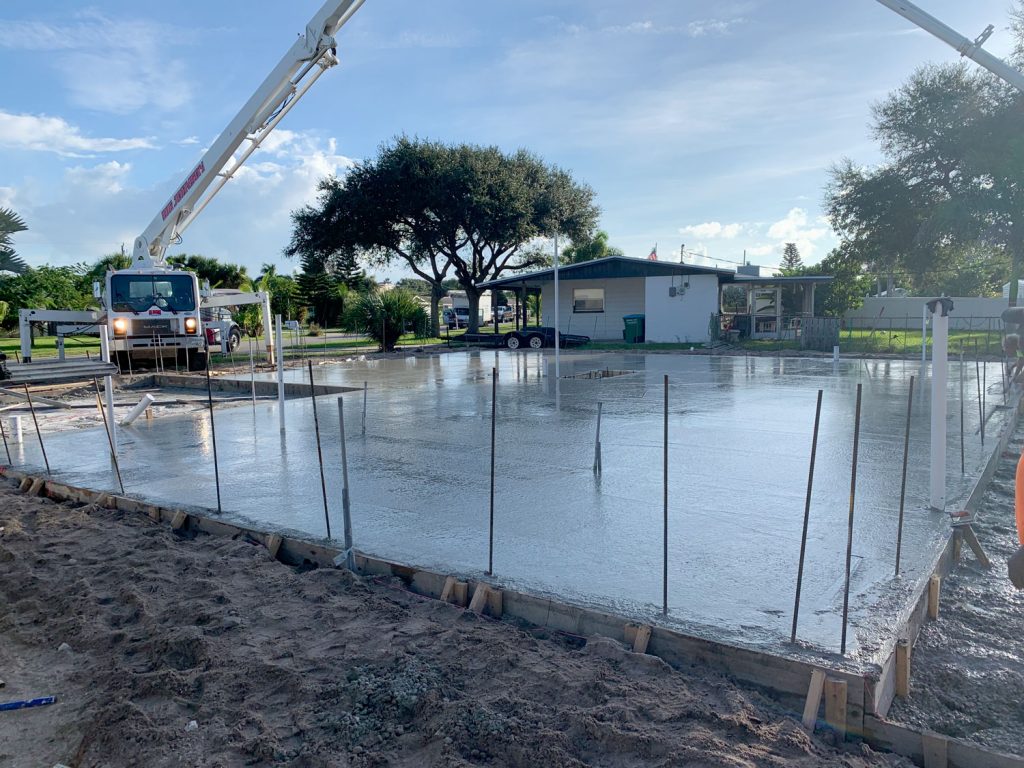 Pouring Concrete Slab in Brevard County Florida